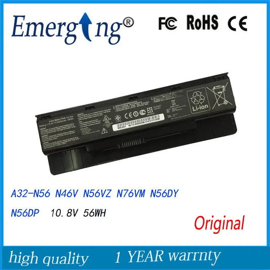 10.8V 56WH New Laptop Battery for ASUS N46 N56  N76 Calibrate A32-N56 N46V N56VZ N76VM N56DY N56DP