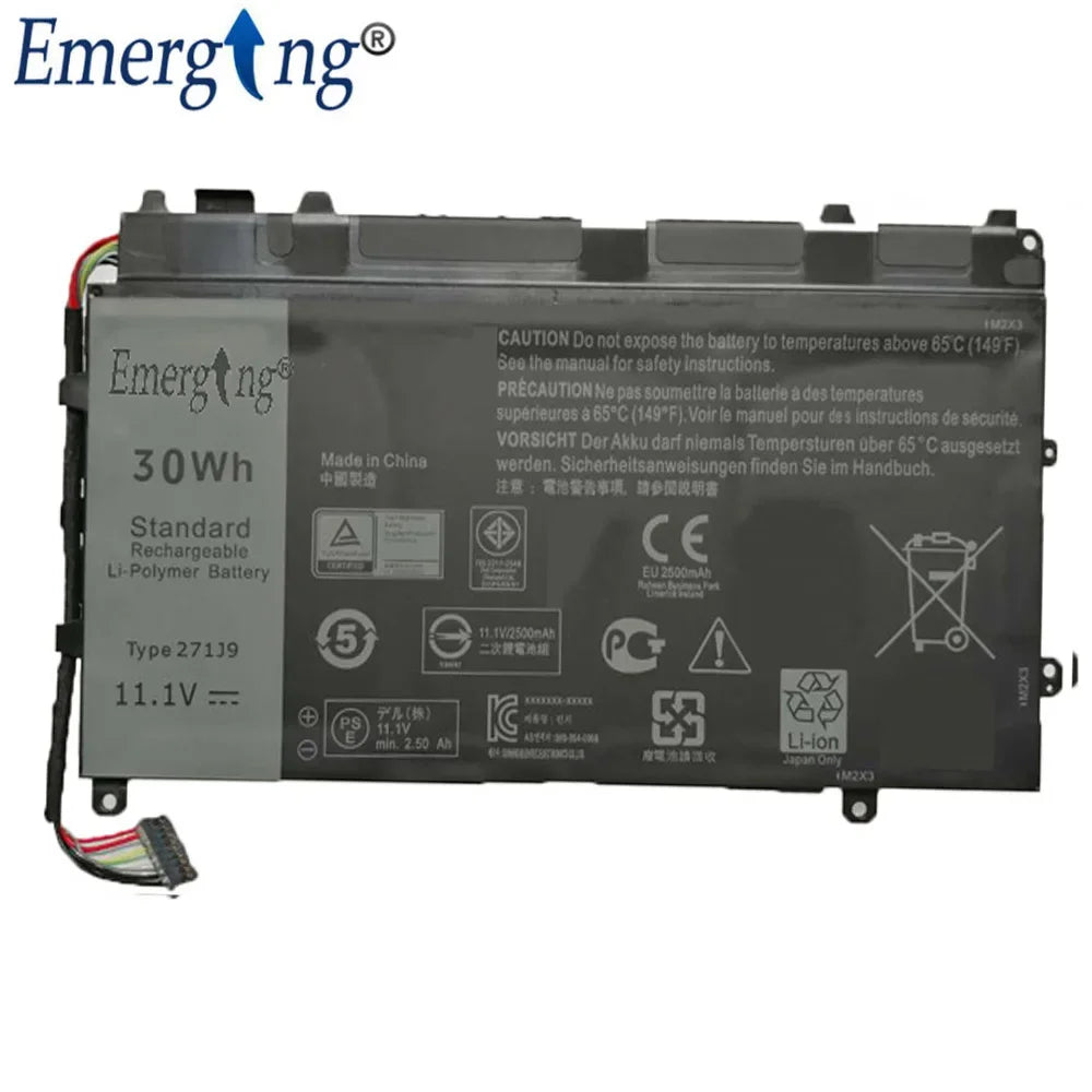 11.1V 30wh  271J9 Laptop Battery For DELL Latitude 13 7000 7350 GWV47 0GWV47 YX81V