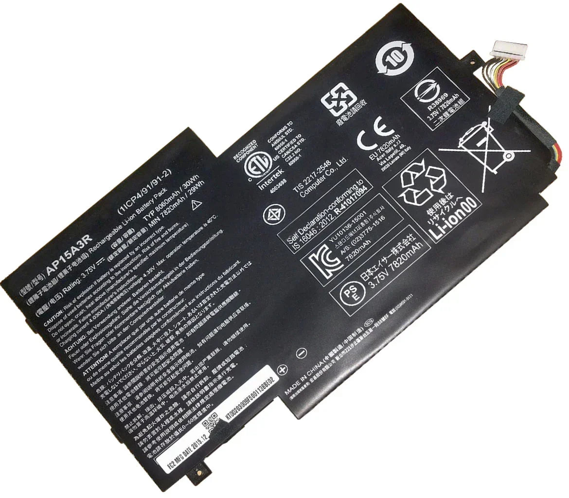 3.75V 30Wh Laptop Battery AP15A3R For Acer Aspire  Switch 10 SW3-013 1ICP4/91/91-2  KT.00203.009