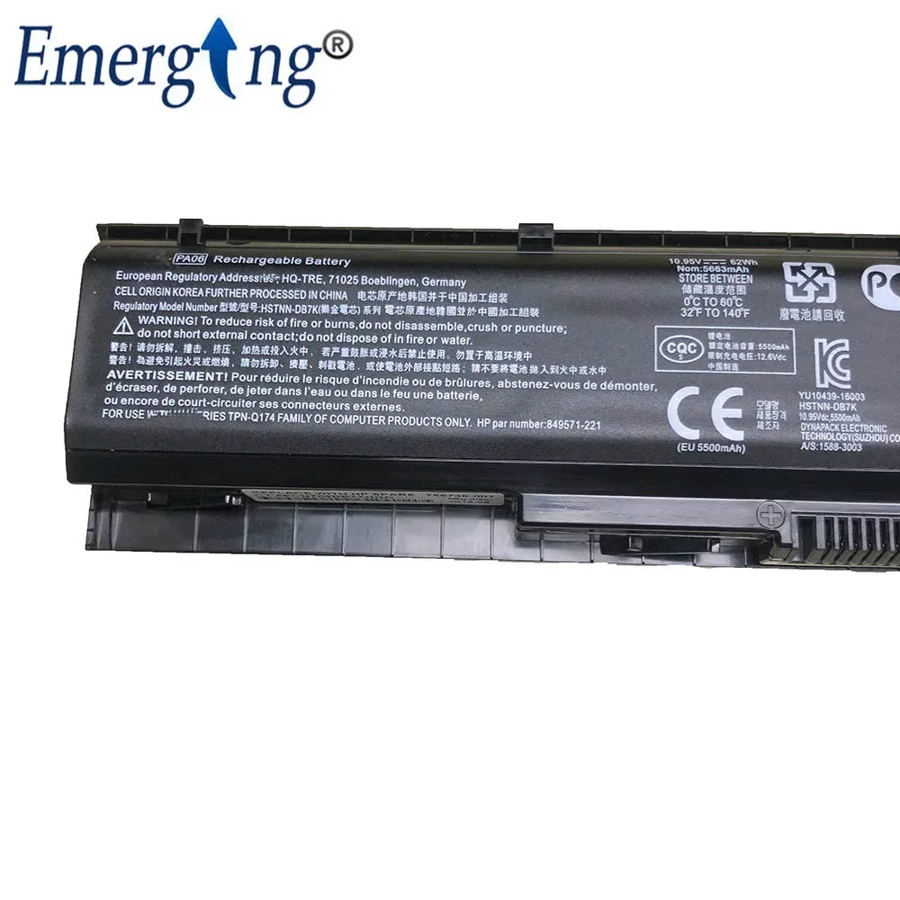 10.95V 62WH New Laptop Battery PA06 For HP Omen 17-w000 17-w200 17-ab000 17t-ab200 HSTNN-DB7K 849571-241 849911-850