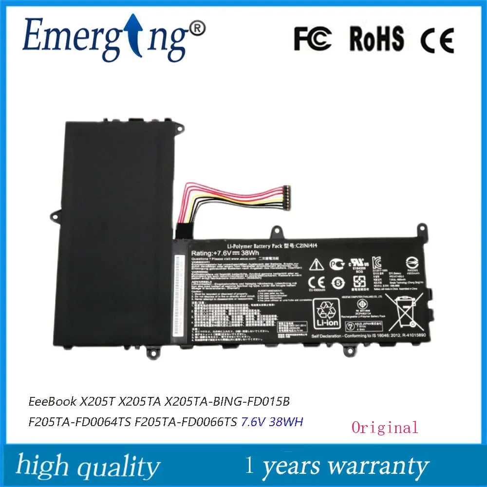 7.6V 38WH  Laptop Battery C21N1414 For ASUS EeeBook X205T X205TA X205TA-BING-FD015B F205TA-FD0064TS F205TA-FD0066TS