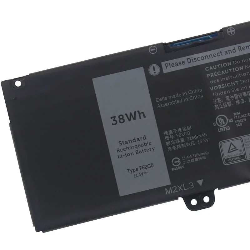 11.4V 38WH New Original Laptop Battery F62G0 for Dell Inspiron 13 5370 7370 7373 Vostro 5370 RPJC3 P87G 39DY5