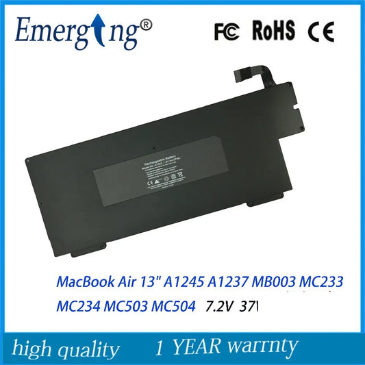 7.2V 37Wh New Laptop Battery for Apple MacBook Air 13" A1245 A1237 MB003 MC233 MC234 MC503 MC504