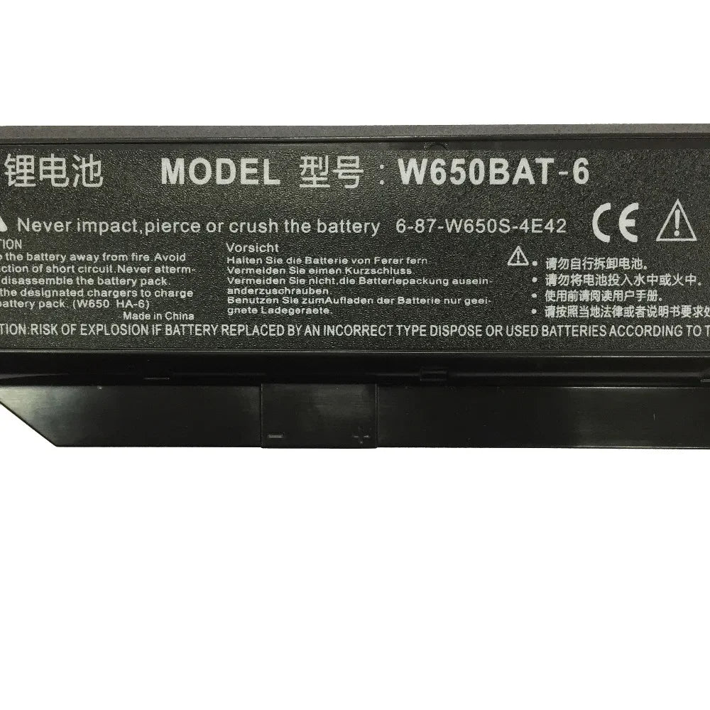 11.1V 48.84WH New  Laptop Battery for Clevo W650BAT-6 W650SJ PC-Specialist K650D K610C K570N K590C  K710C K750D series