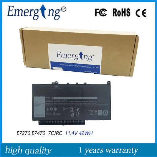 11.4V 42WH New Original Battery 7CJRC  for Dell Latitude  E7270 E7470 21X15 KNM09 021X15 V6VMN 451-BBWR