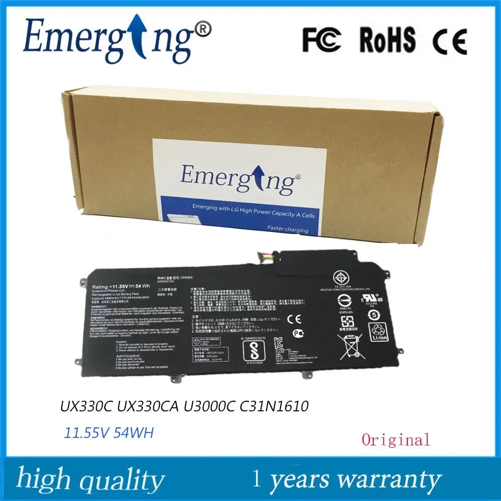 11.55V 54Wh 4680mAh  Battery C31N1610 for ASUS ZenBook UX330C UX330CA U3000C 3ICP3/97/103