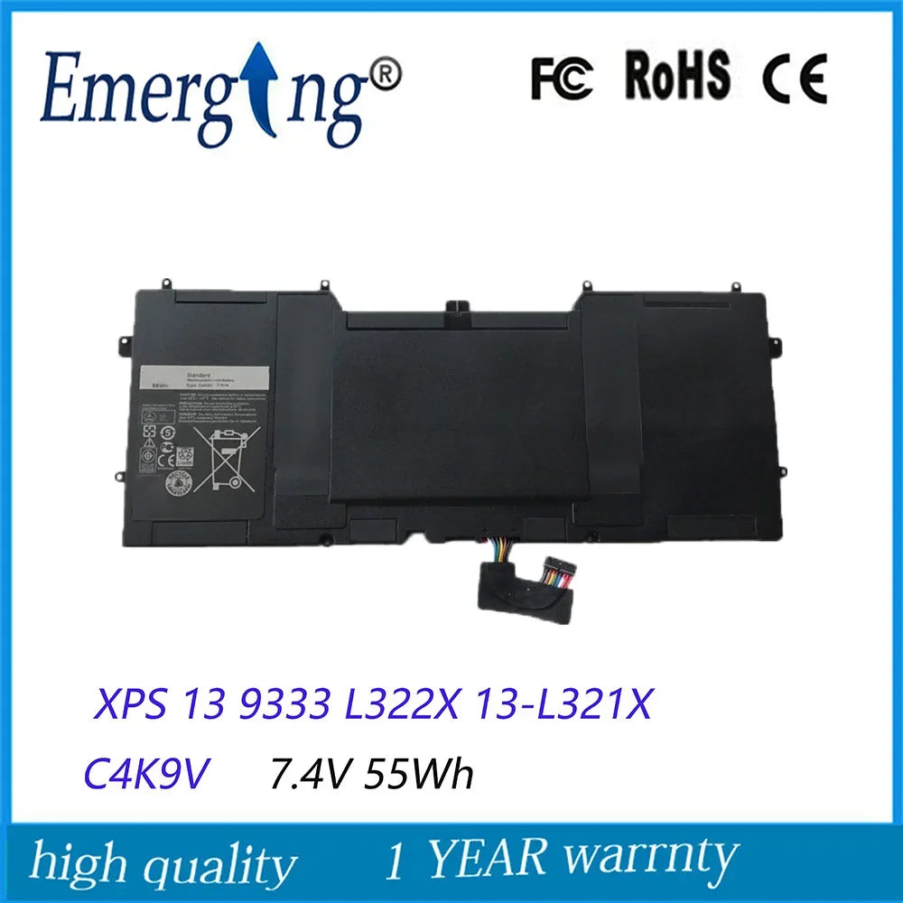 7.4V 55WH Original C4K9V  Battery for Dell  XPS 13 9333 L322X 13-L321X L221x 9Q33 3H76R Y9N00 0Y9N00 489XN PKH18 0PKH18