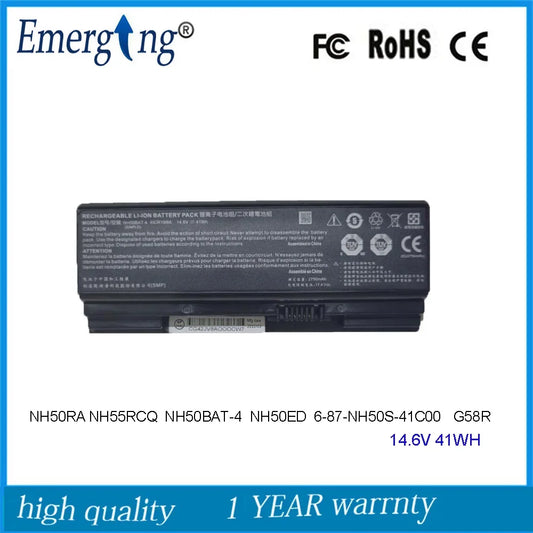 14.6V  41WH NH50BAT-4 Laptop Battery For Clevo NH50RA NH55RCQ T3Pro GK5S03 CNB5S02 CNH5S03 XOTIC G58R NH58RAQ Sager NP7852