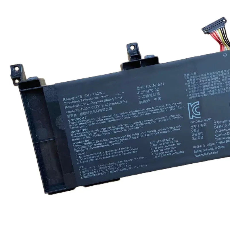 15.2V 62WH Original Laptop Battery C41N1531 For ASUS ROG Strix GL502VSK GL502VS GL502VY GL502VT GL502VT-1B GL502VS-1A RDG