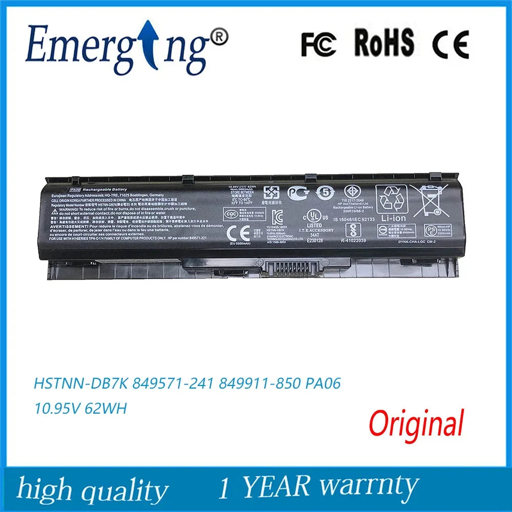 10.95V 62WH New Laptop Battery PA06 For HP Omen 17-w000 17-w200 17-ab000 17t-ab200 HSTNN-DB7K 849571-241 849911-850