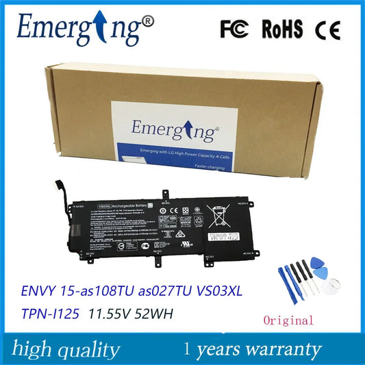 11.55V 52WH New Original VS03XL Laptop Battery for HP  ENVY 15-AS108TU  15-AS110TU 15-AS119TU 15-AS014WM TPN-I125