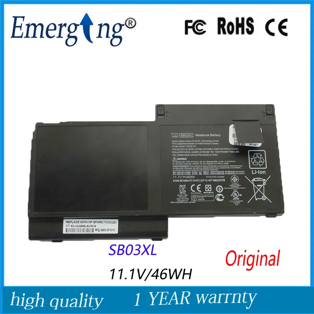 11.1V 4200Mah New Laptop Battery for HP EliteBook 820 825 G1 720 725 G1 820 G2 HSTNN-LB4T SB03046XL SB03XL IB4T 820 G1