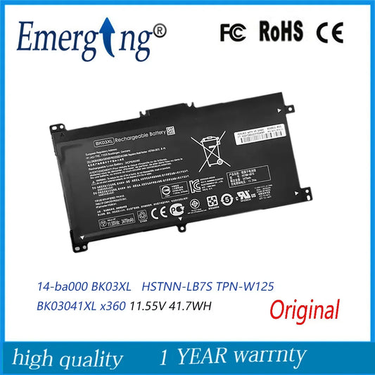 11.55V 41.7WH New Original Laptop Battery BK03XL for HP  Pavilion X360 14 14M HSTNN-LB7S TPN-W125 BK03041XL 916366-541