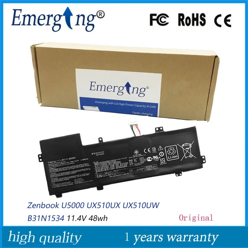 11.4V 48WH  B31N1534 New Laptop Battery for ASUS Zenbook U5000 UX510UX UX510UW