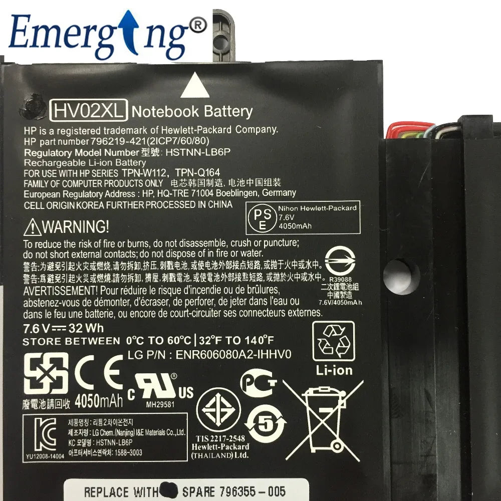 7.6V 32WH New Original Laptop Battery for HP 796219-421 796355-005 hstnn-lb6p hv02xl TPN-Q164 TPN-W112