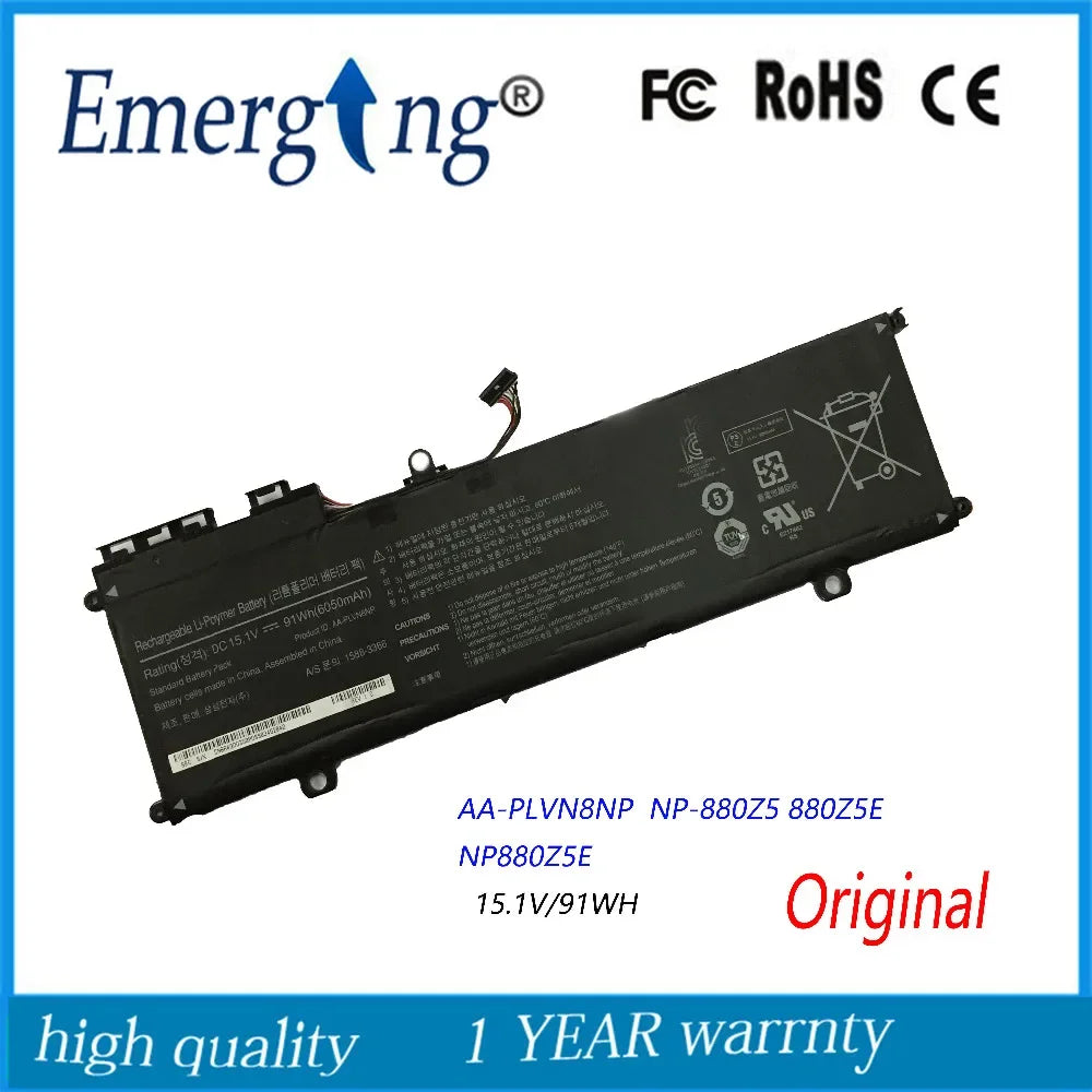 15.1V 91Wh New Original Laptop Battery for Samsung AA-PLVN8NP ATIV Book 8 880Z5E NP880Z5E NP880Z5E-X01UB