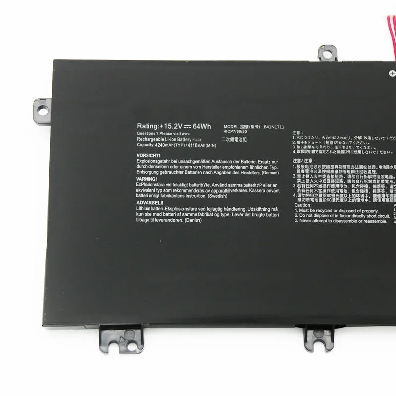 15.2V 64Wh Laptop Battery B41N1711 For ASUS ROG Strix ZX63 ZX63VD ZX73VM GL703 FX705D FX705 GL503GE GL703VM GL703VD GL703GE