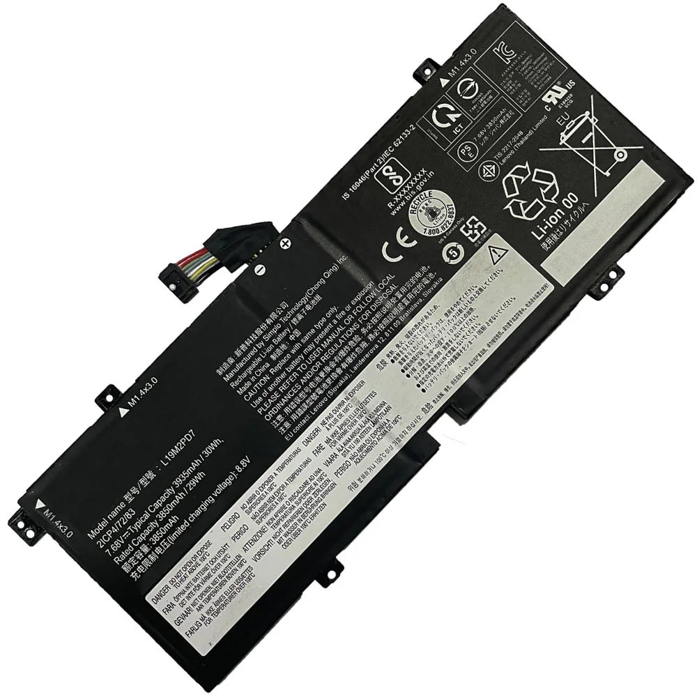 7.68V  30Wh New Laptop Battery L19M2PD7  For Lenovo IdeaPad  Duet 3 L19C2PD7 SB10X82538 SB10X82539 5B10X82536 5B10X82537