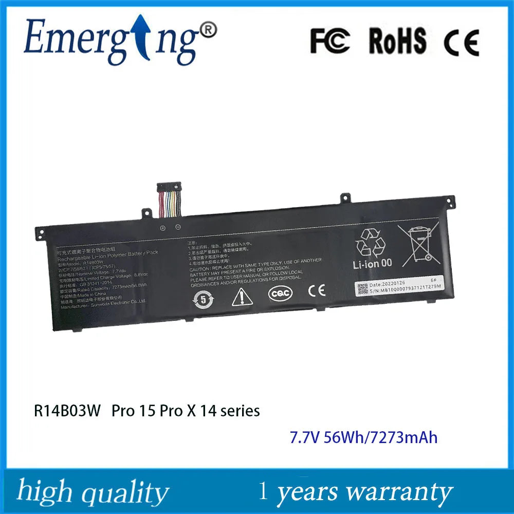 R14B03W Laptop Battery For Xiaomi Pro 15 Pro X 14 series 2(ICP 7/56/62) (ICP5/75/57 7.7V 56Wh/7273mAh