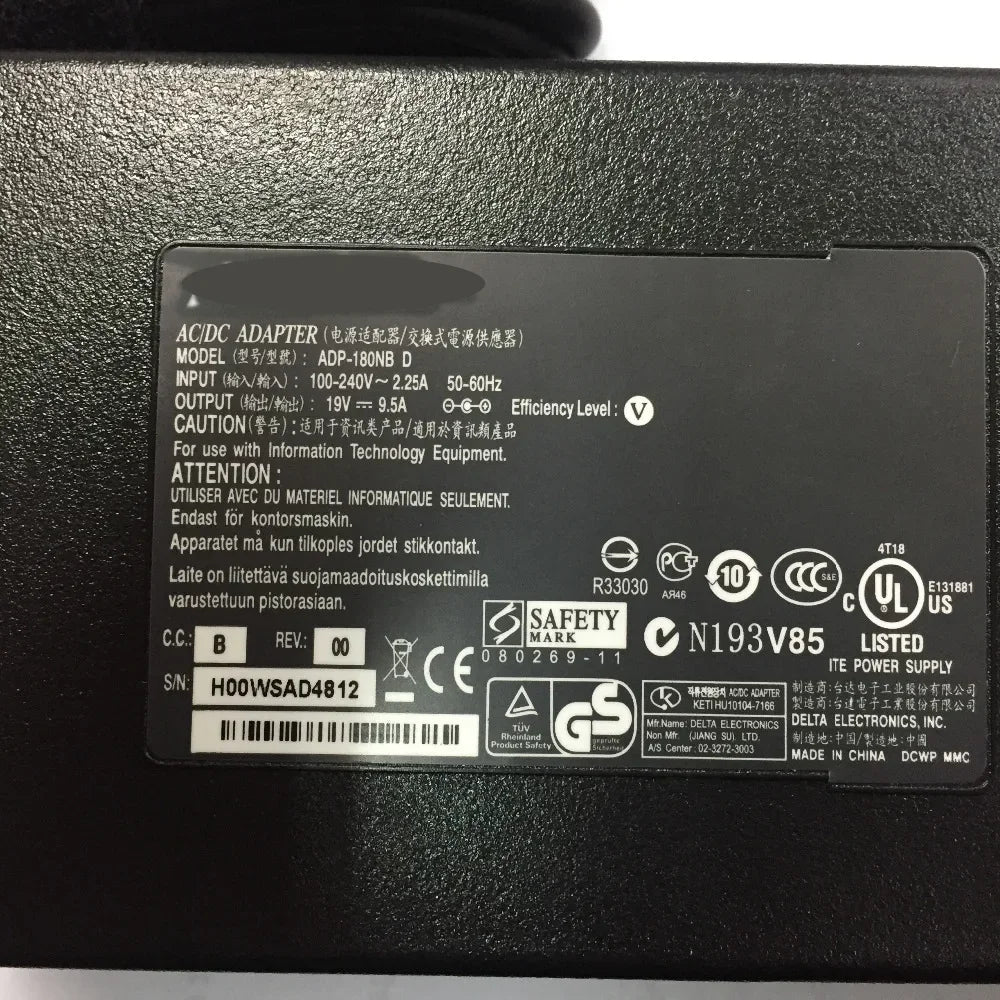 19V 9.5A 5.5*2.5mm 180W New AC Laptop Adapter For ASUS  G55VW G75VW ROG G750 G750JM