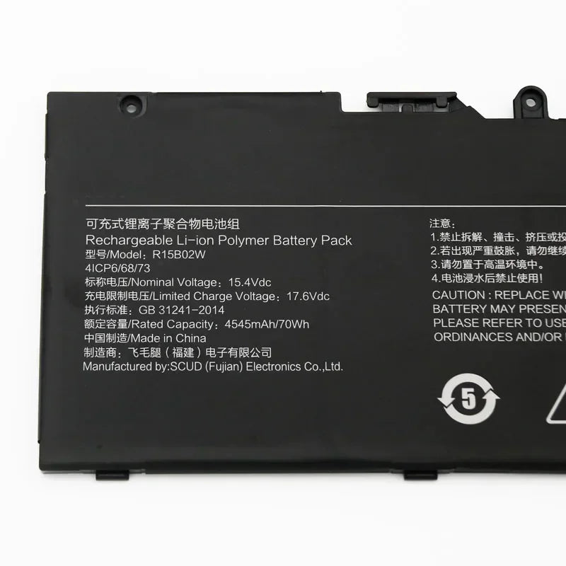 15.4V 70Wh 4545mAh New R15B02W Laptop Battery For XiaoMi  Redmi Book Pro 15