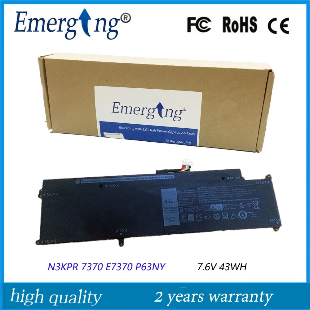 7.6V 43WH New Laptop Battery for Dell Latitude 13 7370 Ultrabook N3KPR P63NY XCNR3 WY7CG