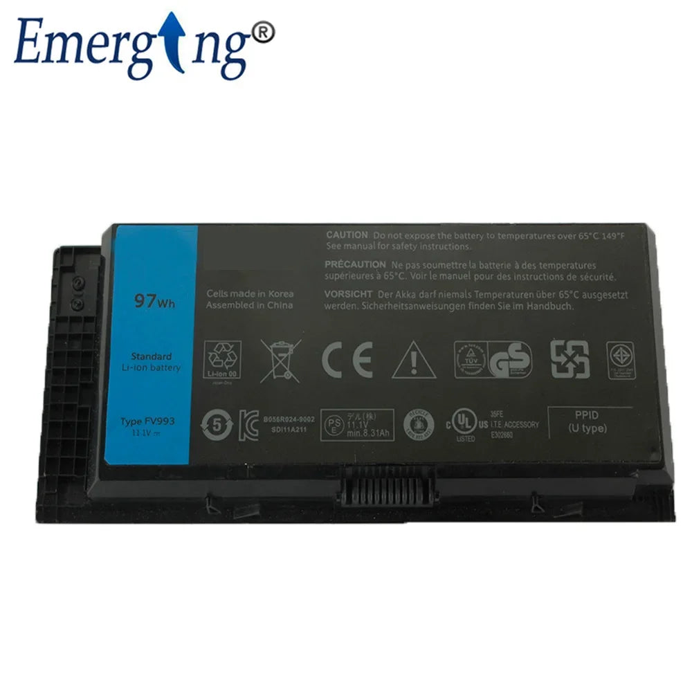 Original FV993 Laptop Battery for Dell Precision M4600 M4700 M6600 M6700 FJJ4W N71FM 3DJH7 97KRM 9GP08 KJ321 PG6RC R7PND 7DWMT