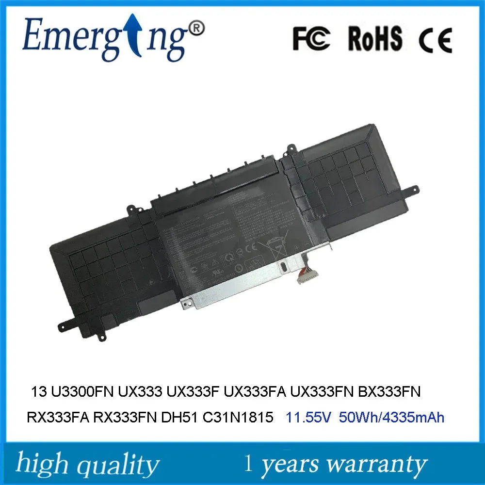 11.55V  50Wh C31N1815 Battery For ASUS ZenBook 13 UX334FL UX333 UX331FA UX333F 13 U3300FNA-8145 RX333FN BX333FN