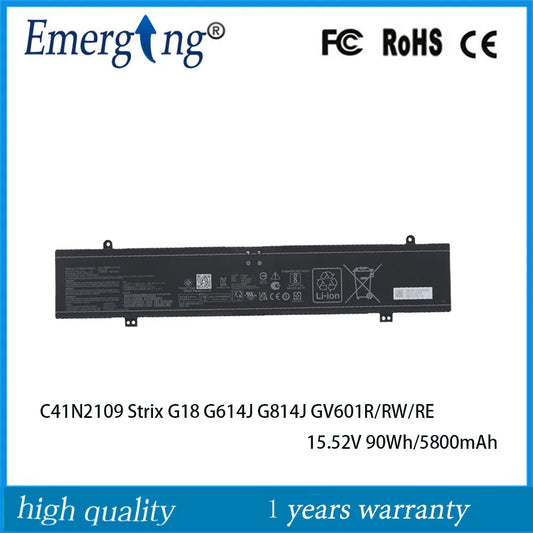 15.52V 90Wh C41N2109 Laptop Battery For ASUS ROG Strix G18 Flow X16 GV601RE-M5057X NR2203RM