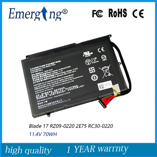 11.4V 70WH RC30-0220 RZ09-0220 Laptop Battery For Razer Blade Pro GTX 1060 17.3" RZ09-02202E75-R3U1