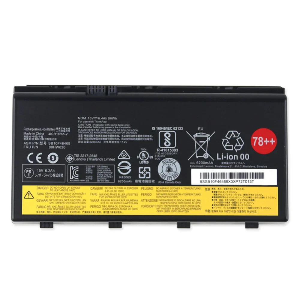 15V 96WH New Original 01AV451 Battery for Lenovo ThinkPad P70 P71 P72 00HW030 SB10F46468