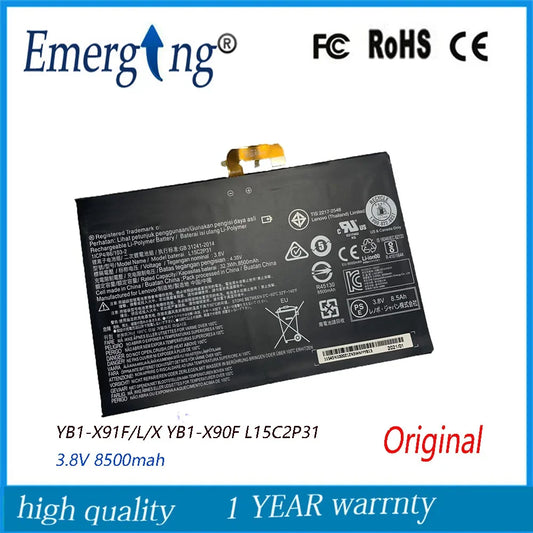 3.8V 8500mah New Original L15C2P31 Battery for Lenovo Yoga Book YB1-X91F X91L X91X X90FL15C2P31