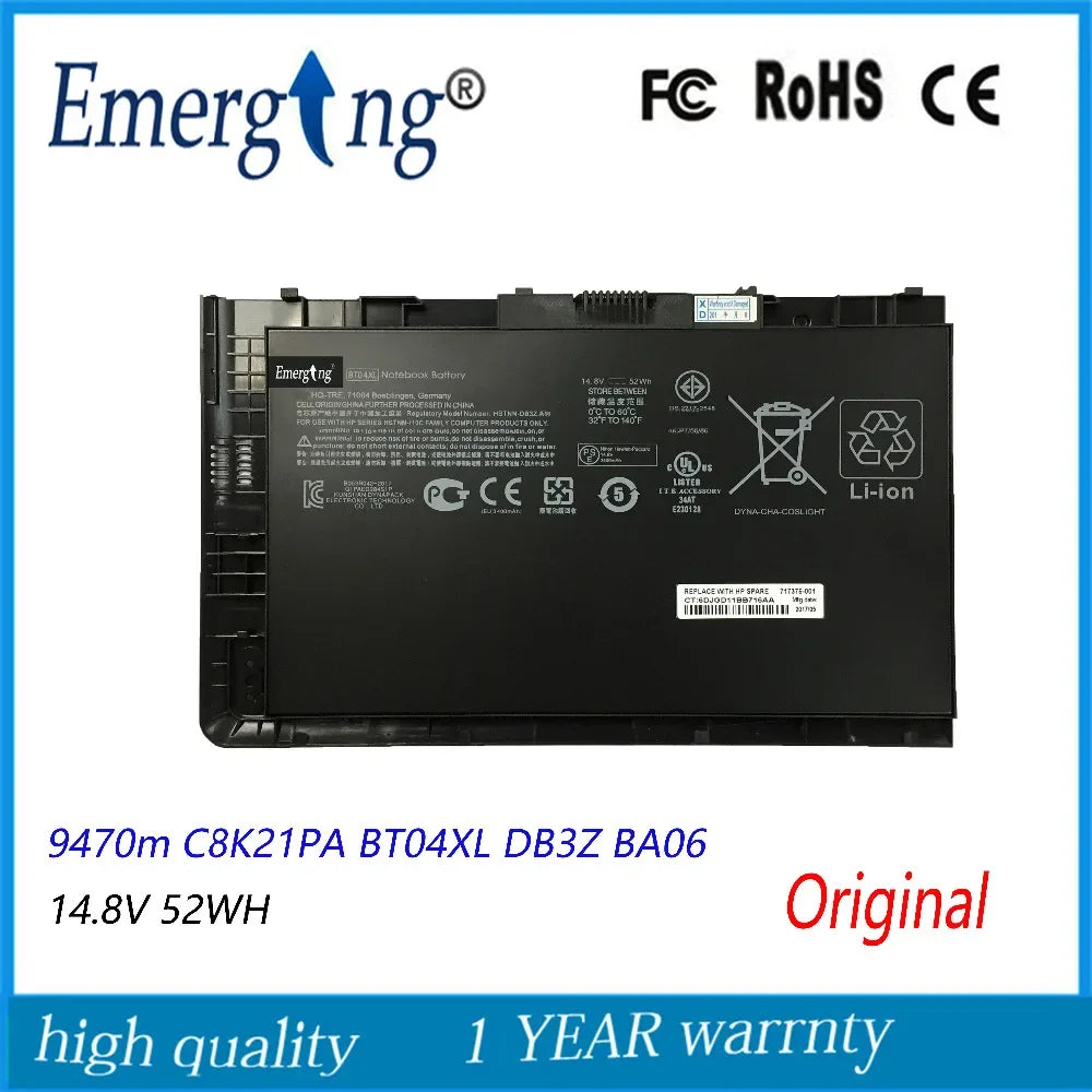 14.8v 52Wh New Original  Laptop Battery for HP EliteBook Folio 9470 9470M Series HSTNN-IB3Z HSTNN-I10C BT04XL BA06 687517-1C1