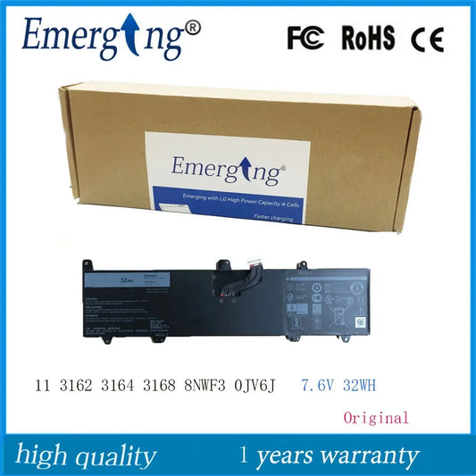 7.6V 32Wh New Laptop Battery 0JV6J for Dell Inspiron 11 8NWF3 3000 3162 3164 3168 Series