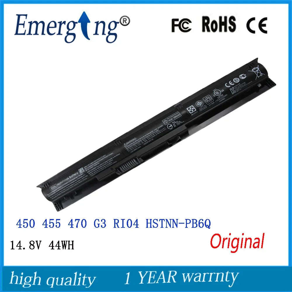 14.8V 44Wh New  Original  Laptop Battery for HP proBook 450 455 470 G3 G4 HSTNN-PB6Q RI04 TPN-Q141