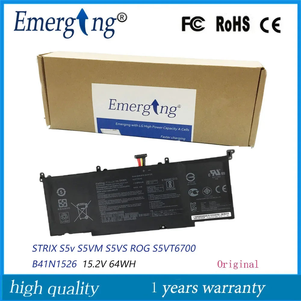 15.2V 64Wh Original New Laptop Battery B41N1526 for ASUS STRIX S5v S5VM S5VS ROG S5VT6700 GL502VT-BSI7N27 B41N1526