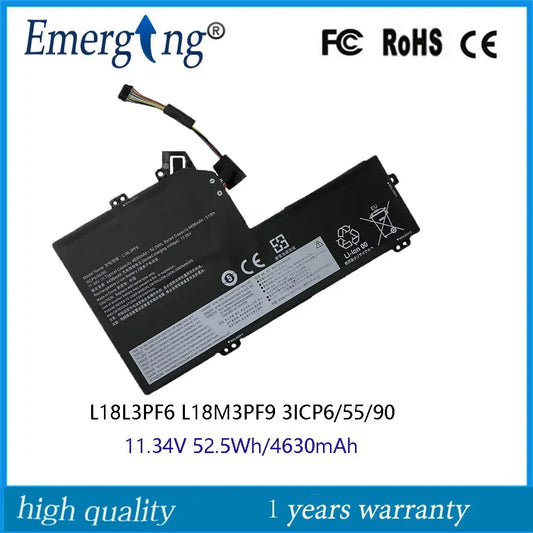 11.34V 52.5Wh  L18L3PF6 Laptop Battery For Lenovo  Ideapad S540-15IWL L18M3PF9