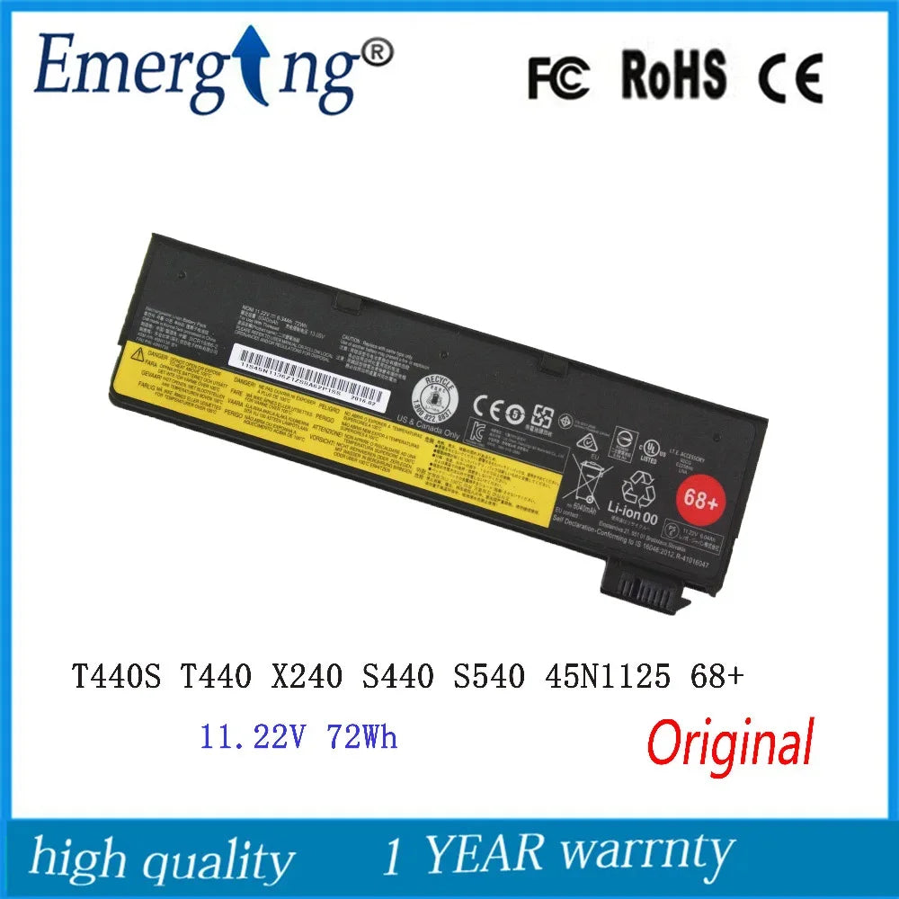 11.22V 72wh New Original Battery for Lenovo ThinkPad T440S T440 X240 S440 S540 45N1125 68+