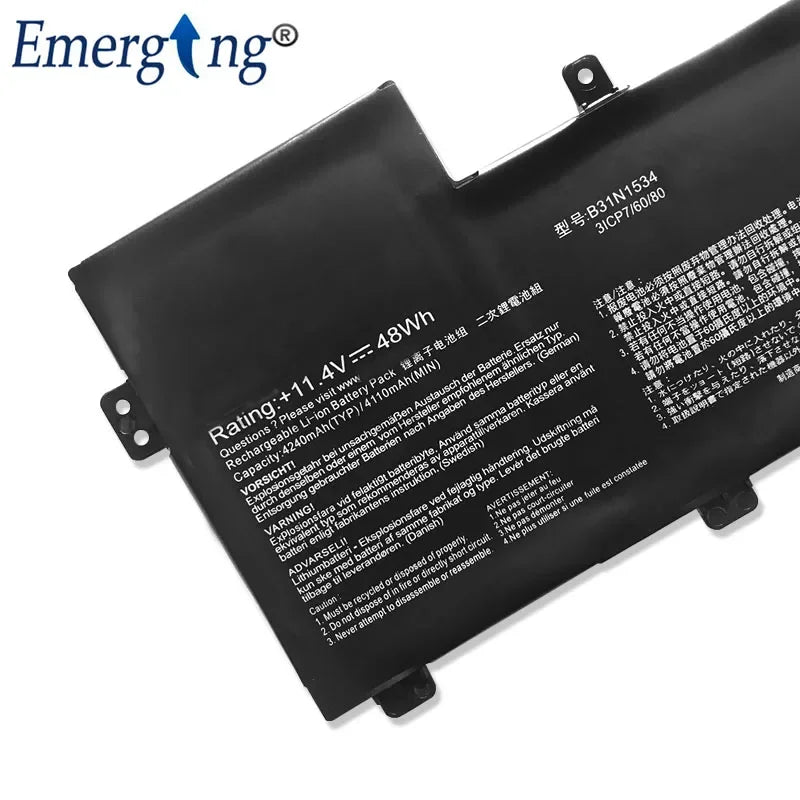 11.4V 48WH  B31N1534 New Laptop Battery for ASUS Zenbook U5000 UX510UX UX510UW