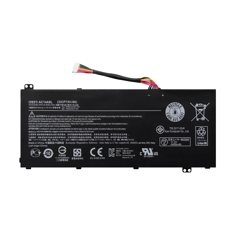 11.4V 4605mAh AC14A8L Original Laptop Battery For Acer Aspire VN7-571 VN7-571G VN7-591 VN7-591G VN7-791G MS2391 KT.0030G.001