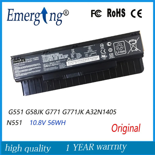 10.8V 56WH New Laptop Battery for ASUS  G551 G58JK G771 G771JK A32N1405 N551