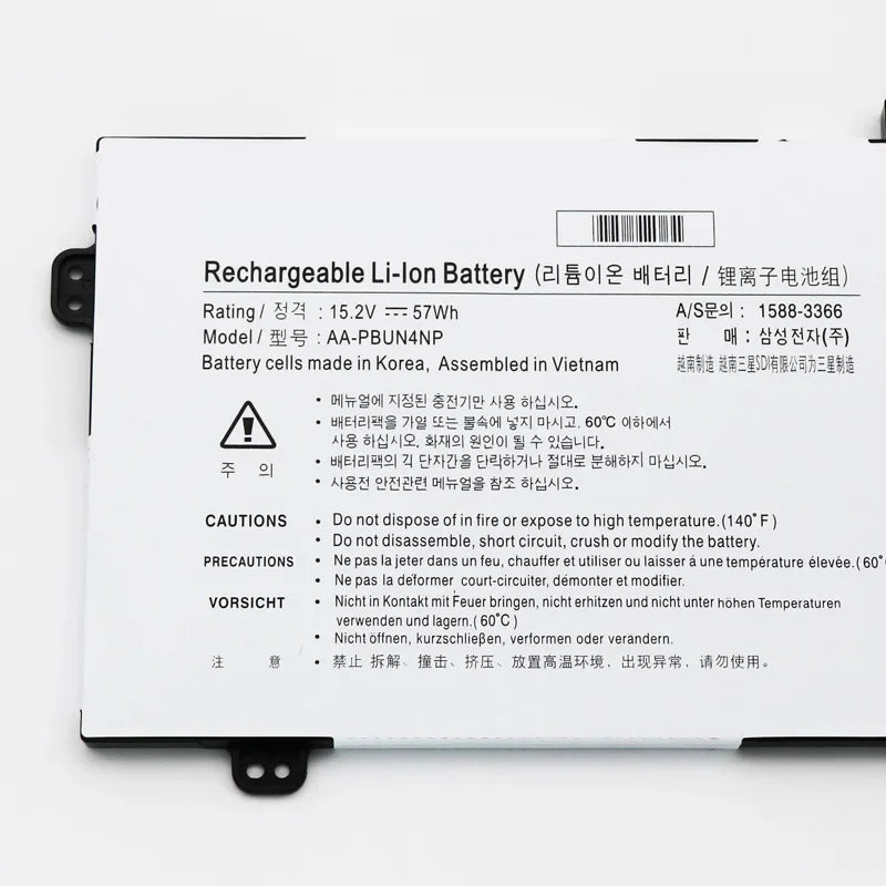 15.2V 57WH 3780mAh New AA-PBUN4NP Battery for Samsung 4ICP6/60/80 BA43-00374A NP940Z5J  NP940Z5L-S03US PBUN4NP