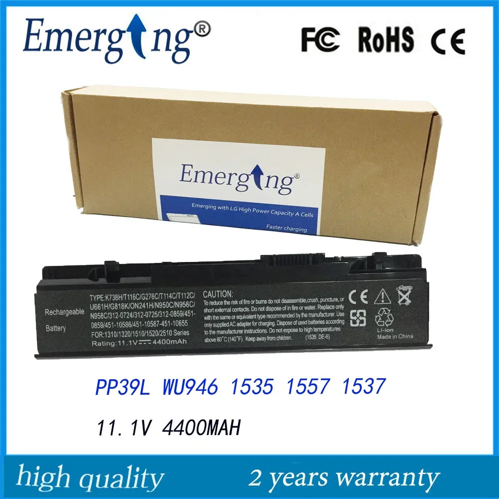 11.1V 4400mah New Laptop Battery for Dell Studio 1535 1536 1537 1555 1557 1558 WU946 KM958 0KM887