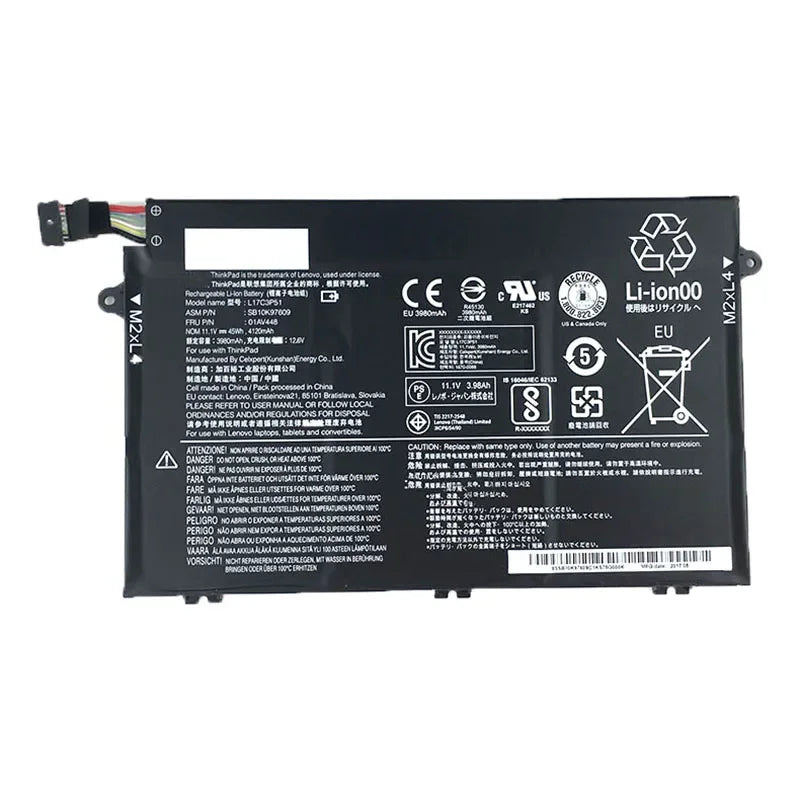 11.1V 45WH Original L17C3P51 Laptop Battery For Lenovo Thinkpad E480 E580 E485 E585 E490 R480 R580 L17M3P51 L17L3P51 01AV446