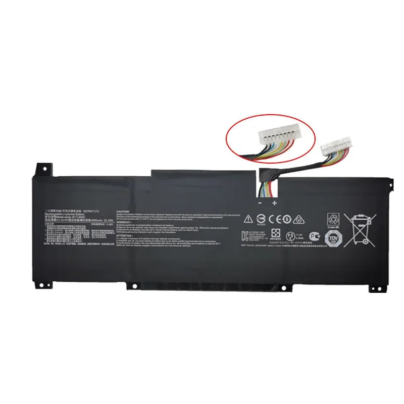 11.4V 52.4Wh BTY-M491 New Laptop Battery For MSI Modern 15 A10RB A10RB-041TW A11SB-059 A4MW Prestige14