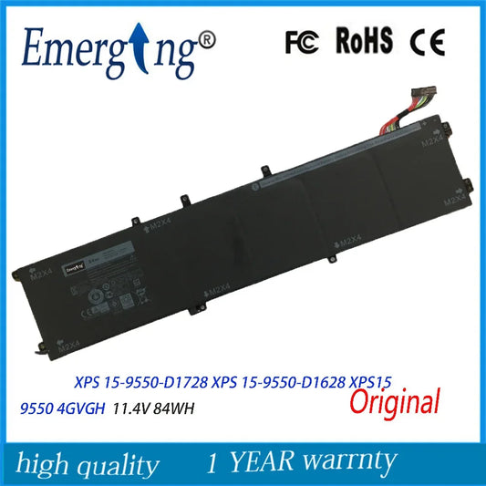 11.4v 84WH New Original Laptop Battery for Dell XPS 15-9550-D1828T 1P6KD T453X 4GVGH Precision 5510 XPS15 9550 XPS 15