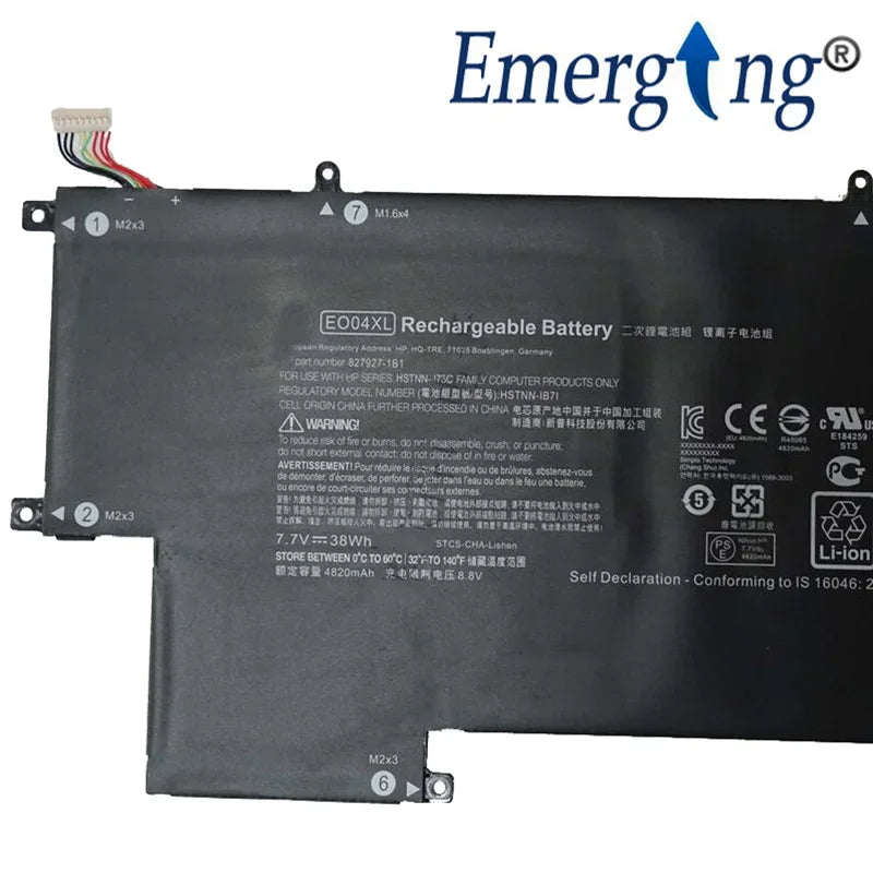 7.7V 38WH Original New Laptop Battery EO04XL for HP  EliteBookFolio G1 827927-1C1 HSTNN-IB7I 827927-1B1 HSTNN-I73C