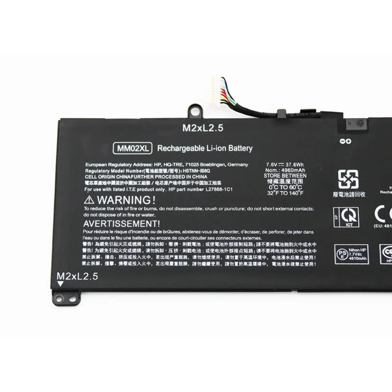 7.6V 37.6WH Original MM02XL Laptop Battery for HP Pavilion 13-AN0001NA 13-AN HSTNN-IB8Q L28076-005