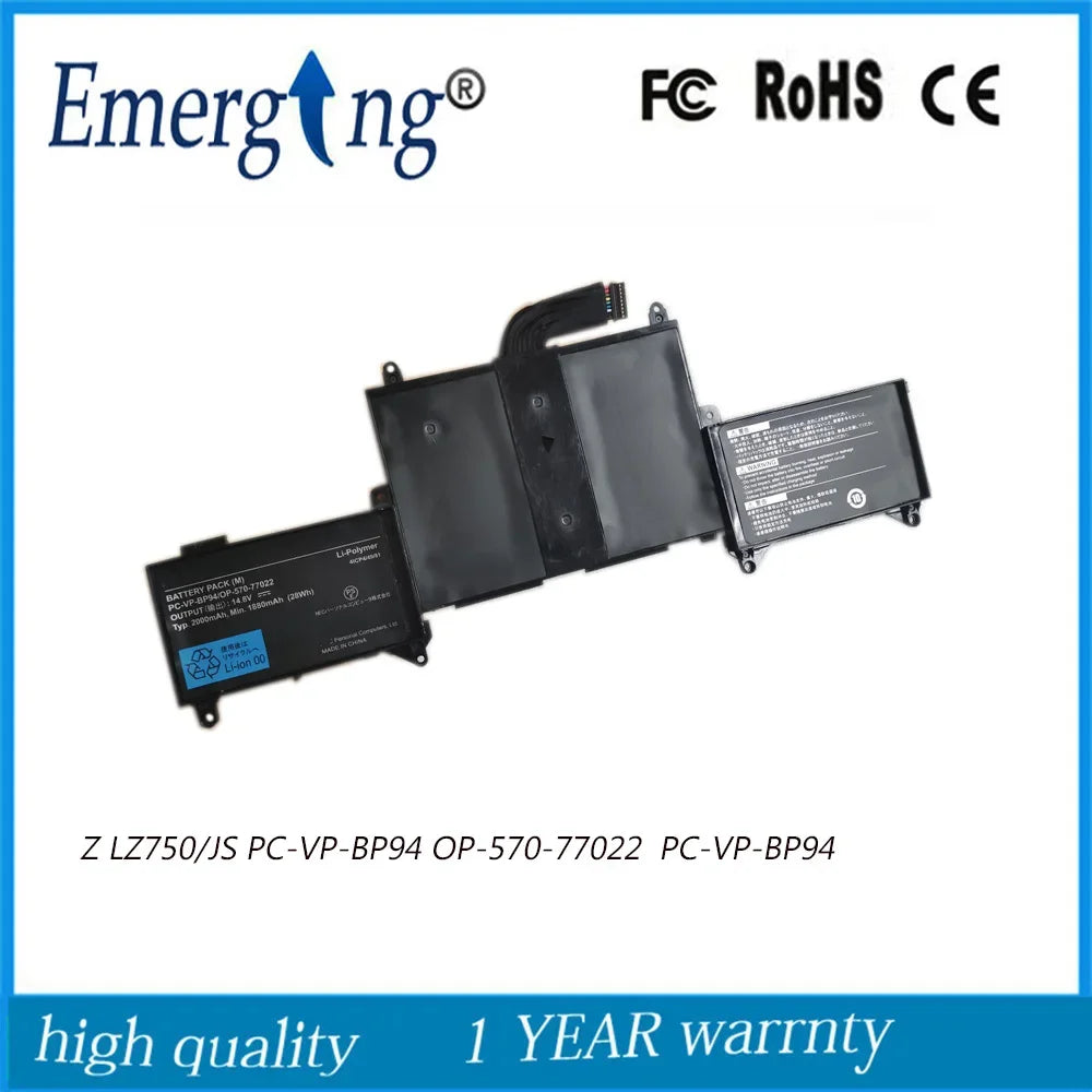 14.8V 2000mah PC-VP-BP94 Laptop Battery For NEC LaVieZ  Z LZ750/JS BP94 OP-570-77022