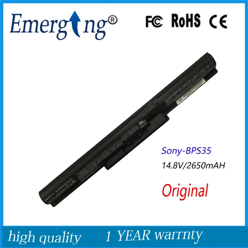 14.8V 2670MAH Original  Laptop Battery for SONY VGP-BPS35A BPS35 F14316SCW F15217SCB